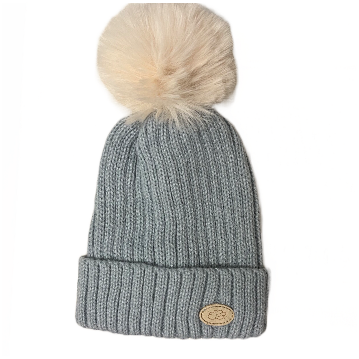Bonnet à pompon blanc