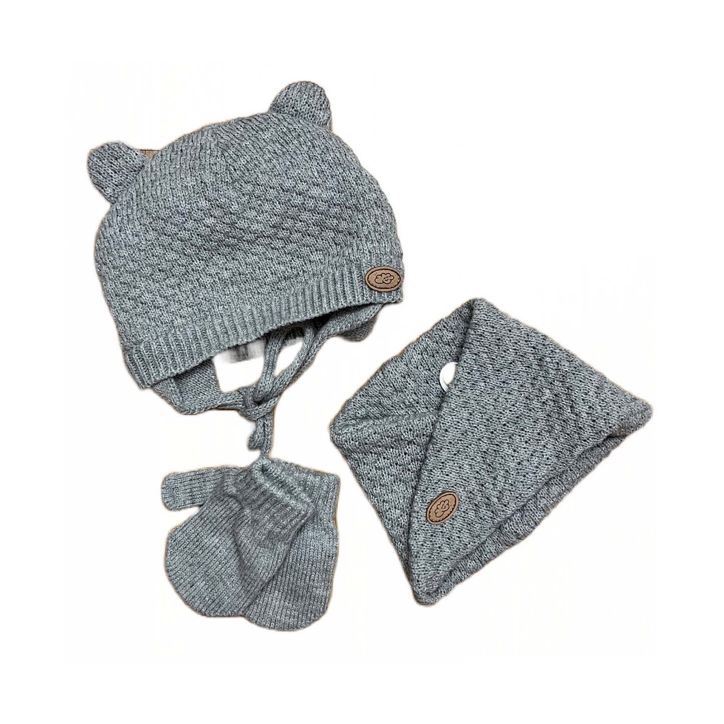 Pack Hiver - bonnet+ cache-cou + moufles avec des Oreilles