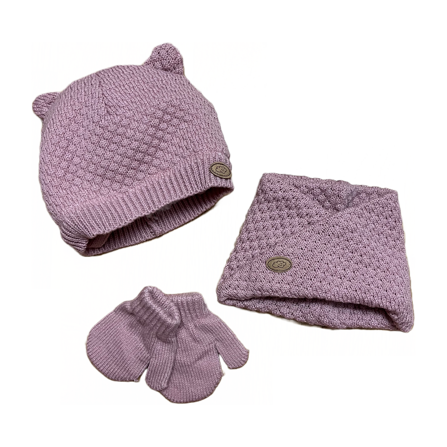 Pack Hiver - bonnet+ cache-cou + moufles avec des Oreilles