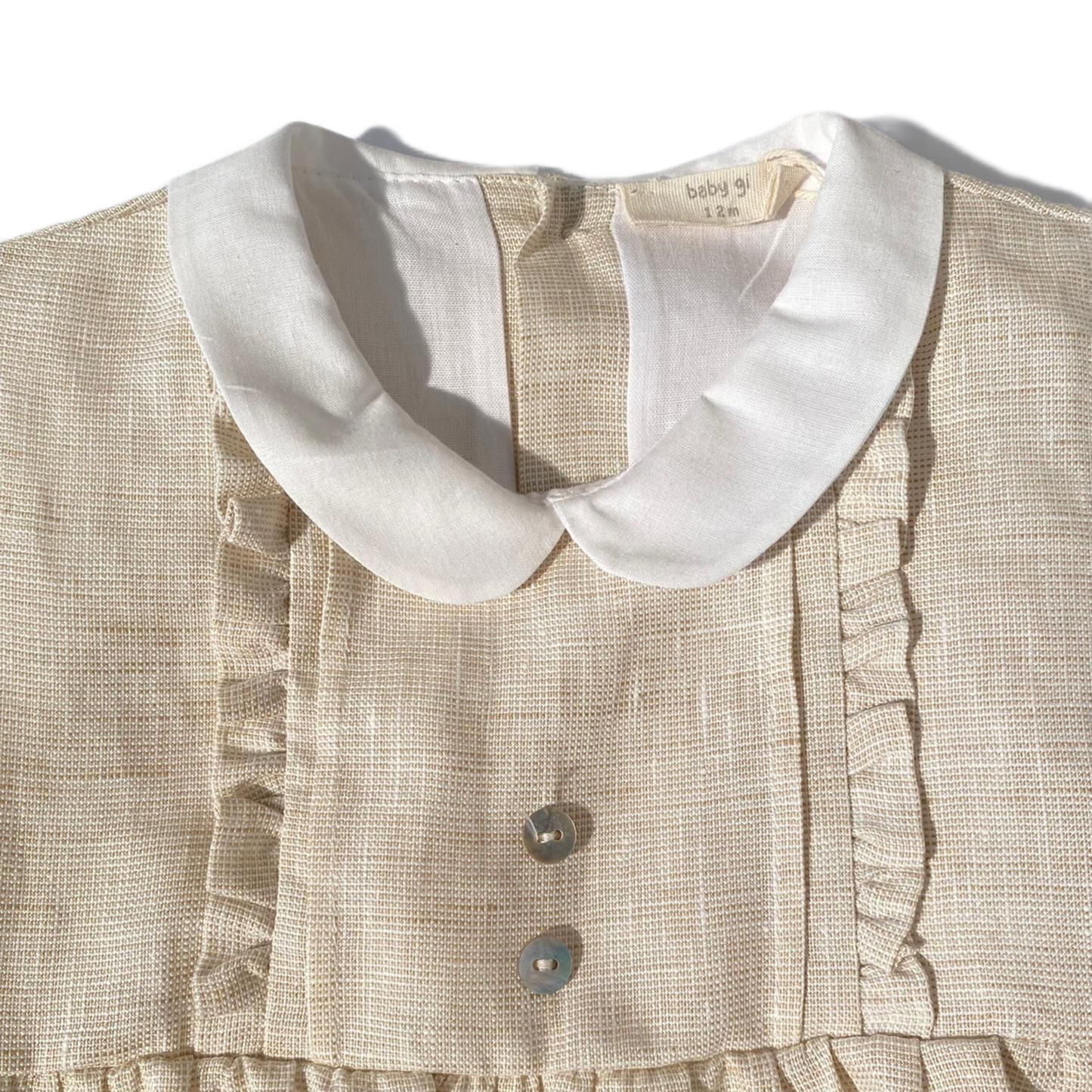 Barboteuse en lin beige