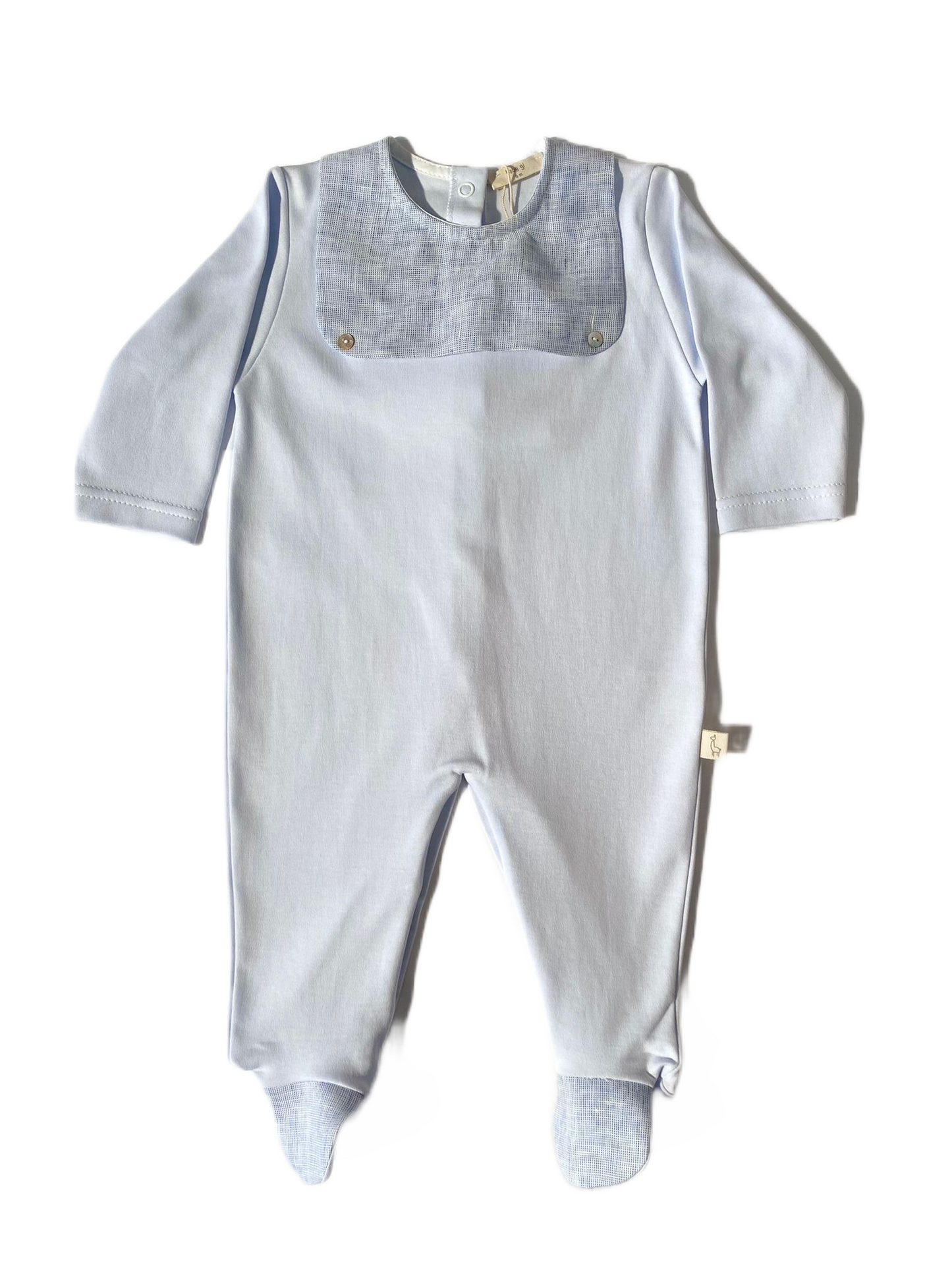 Pyjama bleu à col carré