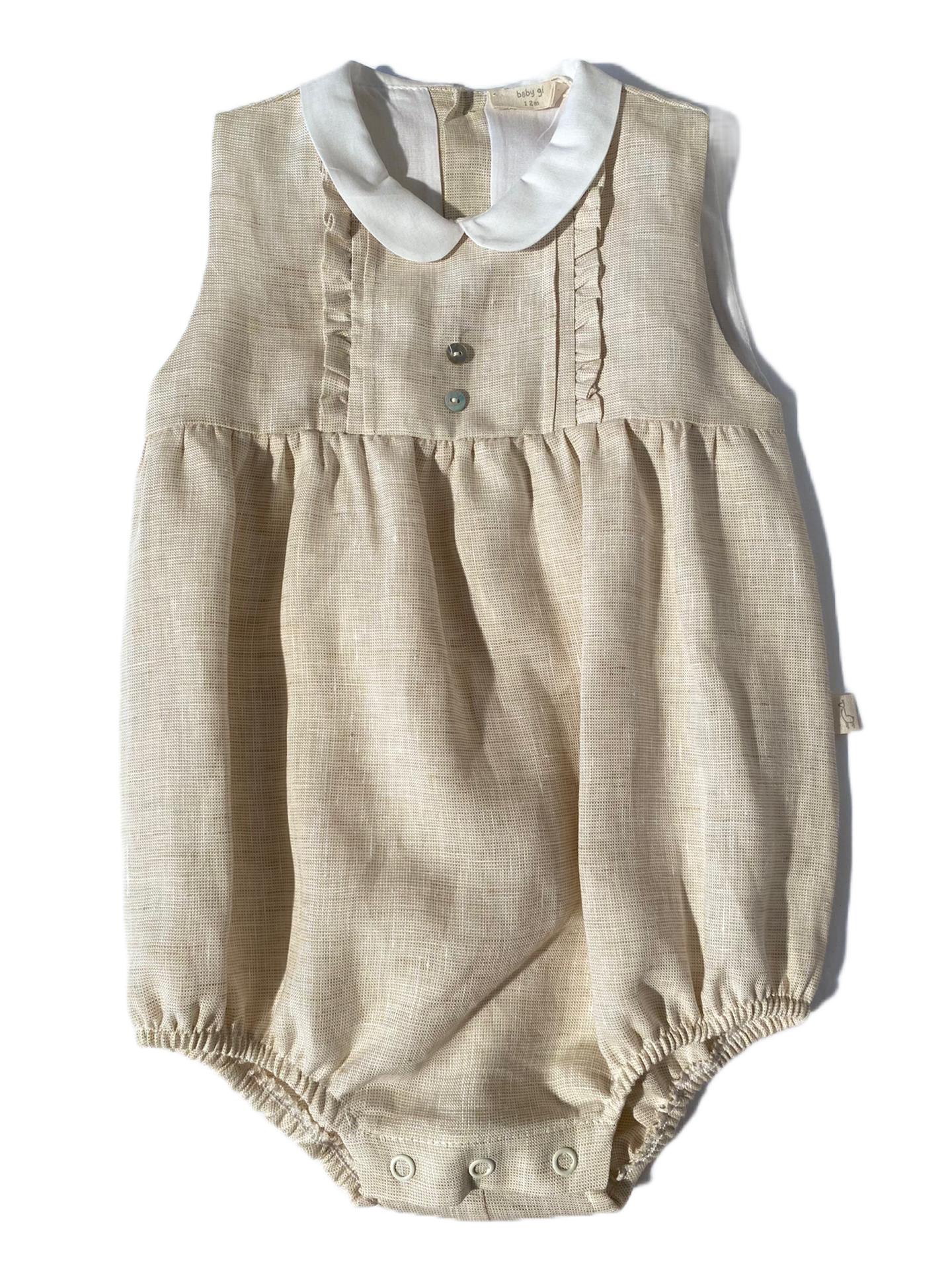 Barboteuse en lin beige