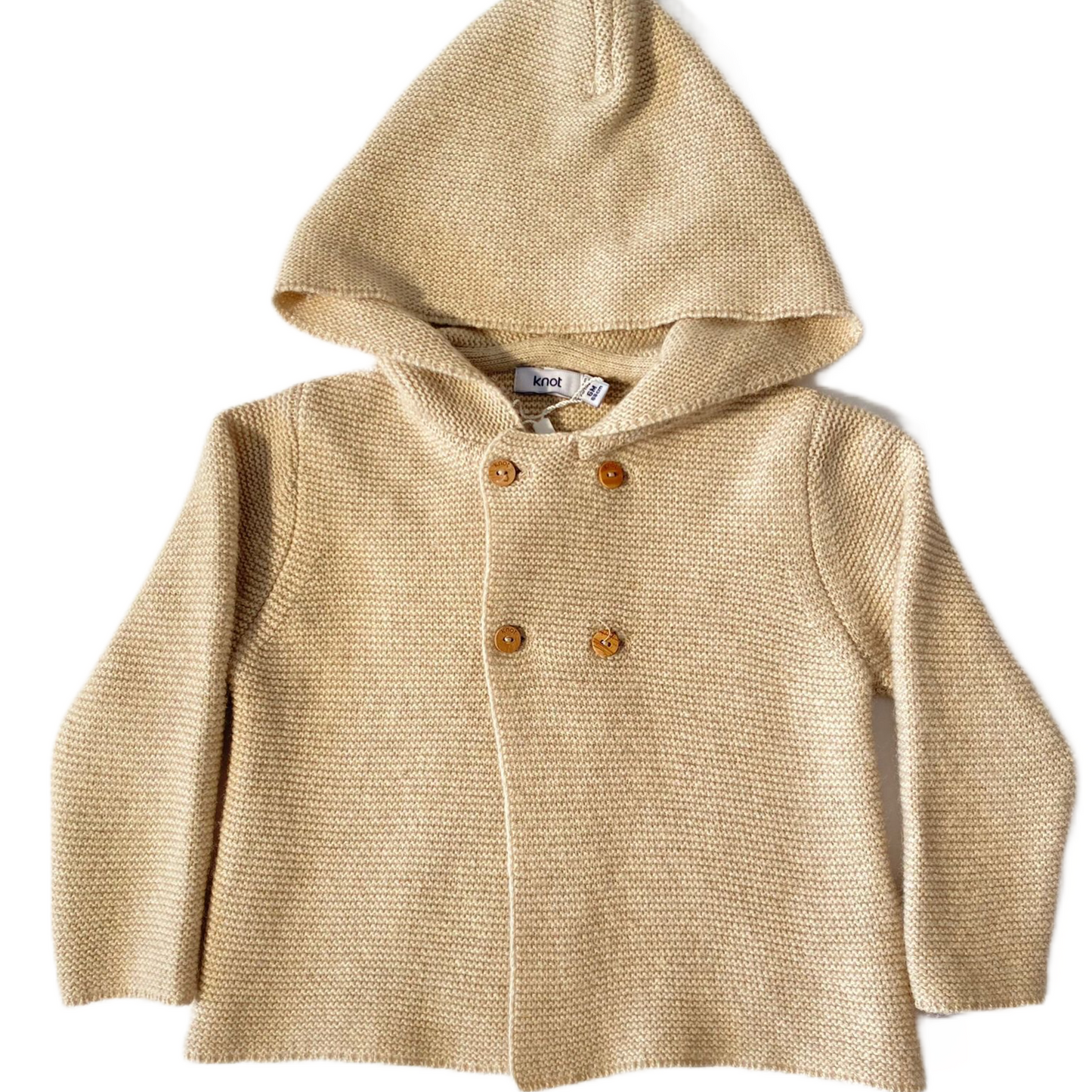 Gilet en maille à capuche