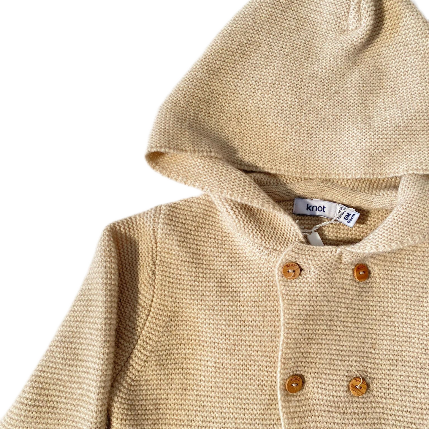 Gilet en maille à capuche