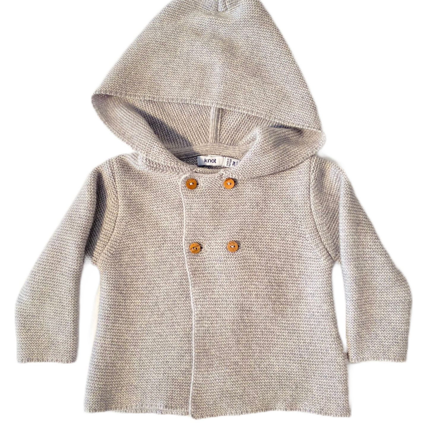 Gilet en maille à capuche