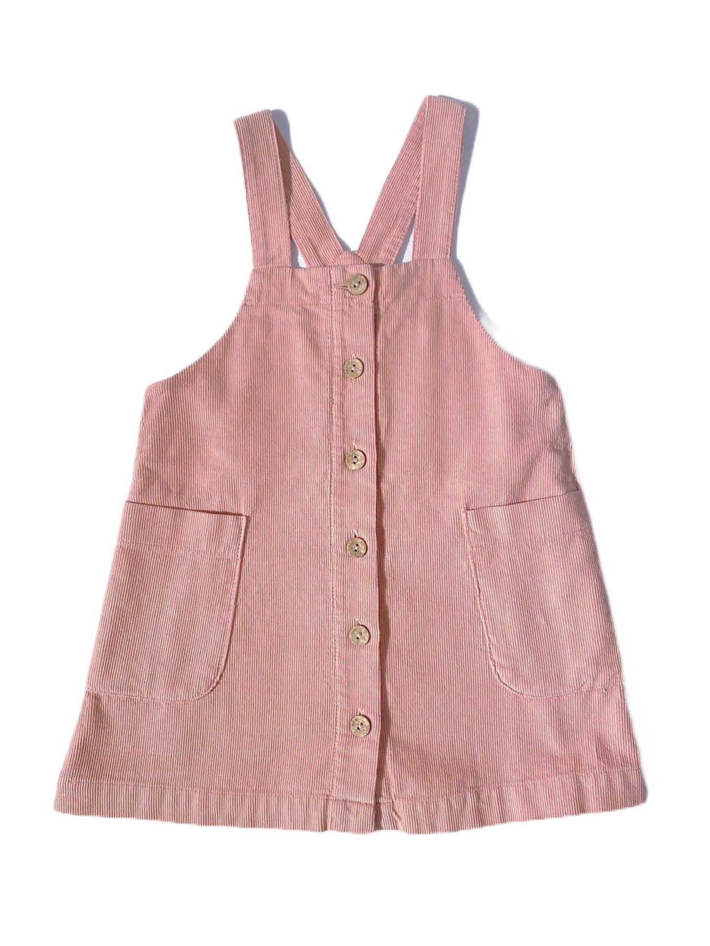Robe salopette rose en daim
